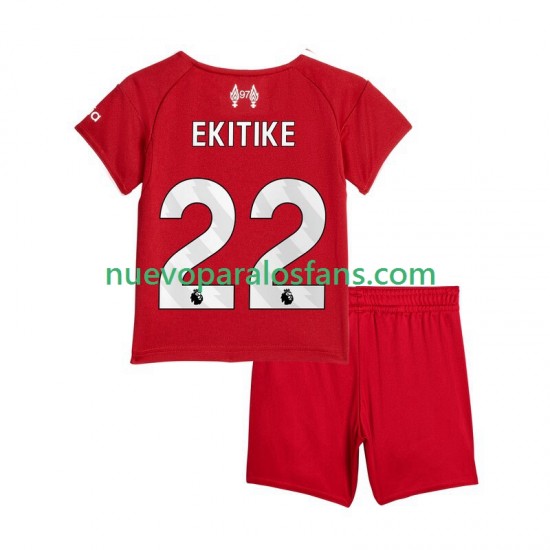 Camiseta de Fútbol Liverpool Hugo Ekitike 22 Niño Casa 2025-2026 Manga Corta