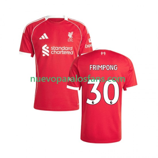 Camiseta de Fútbol Liverpool Jeremie Frimpong 30 Hombre Casa 2025-2026 Manga Corta
