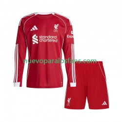 Camiseta de Fútbol Liverpool Niño Casa 2025-2026 Manga Larga