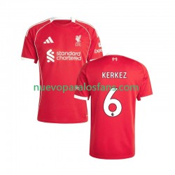 Camiseta de Fútbol Liverpool Milos Kerkez 6 Hombre Casa 2025-2026 Manga Corta