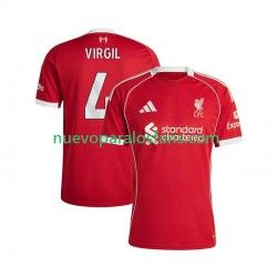 Camiseta de Fútbol Liverpool Virgil van Dijk 4 Hombre Casa 2025-2026 Manga Corta