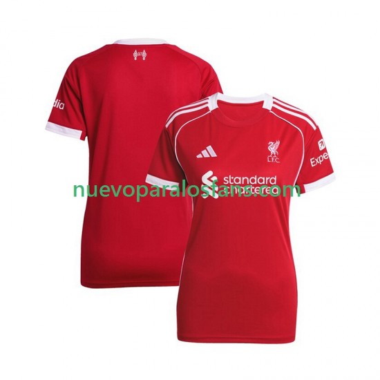Camiseta de Fútbol Liverpool Mujer Casa 2025-2026 Manga Corta