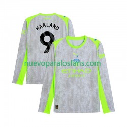 Camiseta de Fútbol Manchester City Erling Haaland 9 Hombre Tercera 2025-2026 Manga Larga