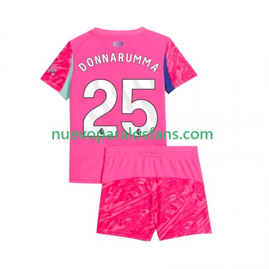 Camiseta de Fútbol Manchester City Gianluigi Donnarumma 25 Portero Niño Exterior 2025-2026 Manga Corta