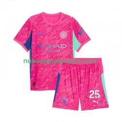 Camiseta de Fútbol Manchester City Gianluigi Donnarumma 25 Portero Niño Exterior 2025-2026 Manga Corta