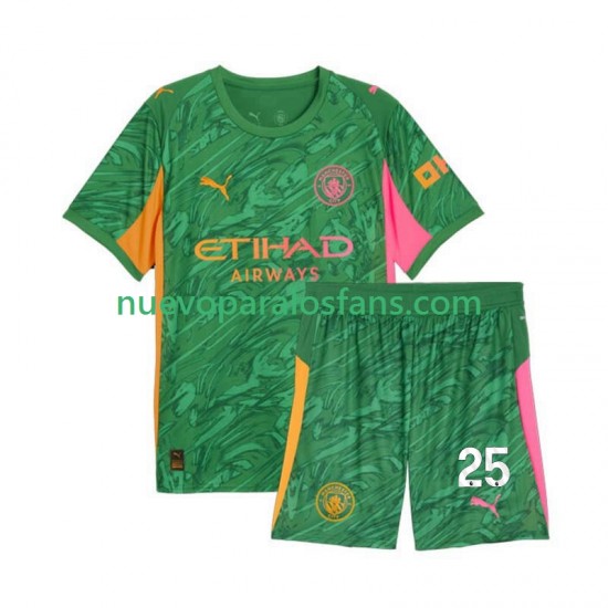 Camiseta de Fútbol Manchester City Gianluigi Donnarumma 25 Portero Niño Casa 2025-2026 Manga Corta