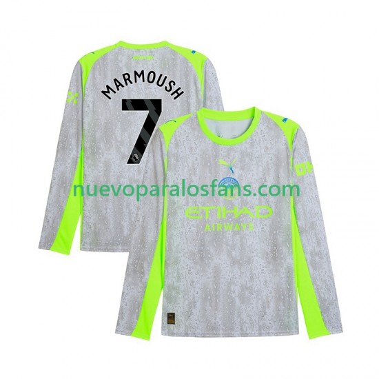 Camiseta de Fútbol Manchester City Omar Marmoush 7 Hombre Tercera 2025-2026 Manga Larga