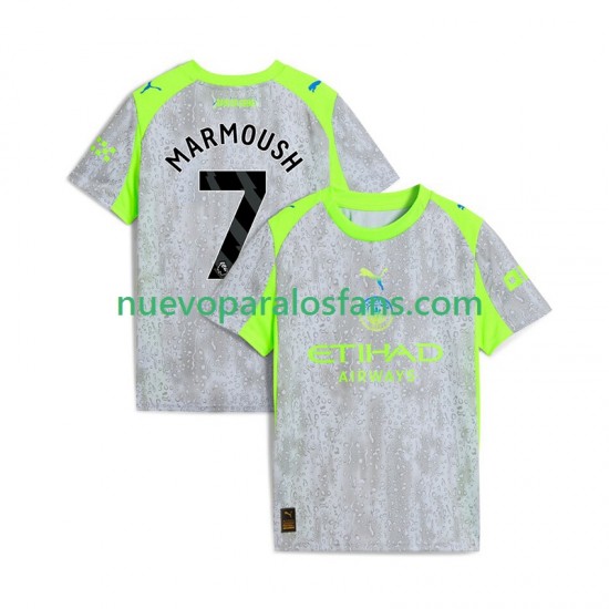Camiseta de Fútbol Manchester City Omar Marmoush 7 Hombre Tercera 2025-2026 Manga Corta