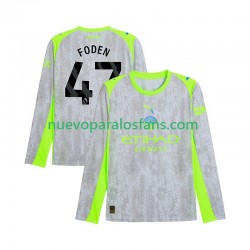 Camiseta de Fútbol Manchester City Phil Foden 47 Hombre Tercera 2025-2026 Manga Larga