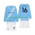 Camiseta de Fútbol Manchester City Rodrigo Hernandez 16 Niño Casa 2025-2026 Manga Larga