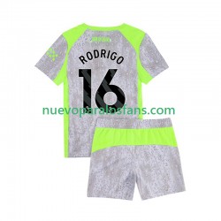 Camiseta de Fútbol Manchester City Rodrigo Hernandez 16 Niño Tercera 2025-2026 Manga Corta