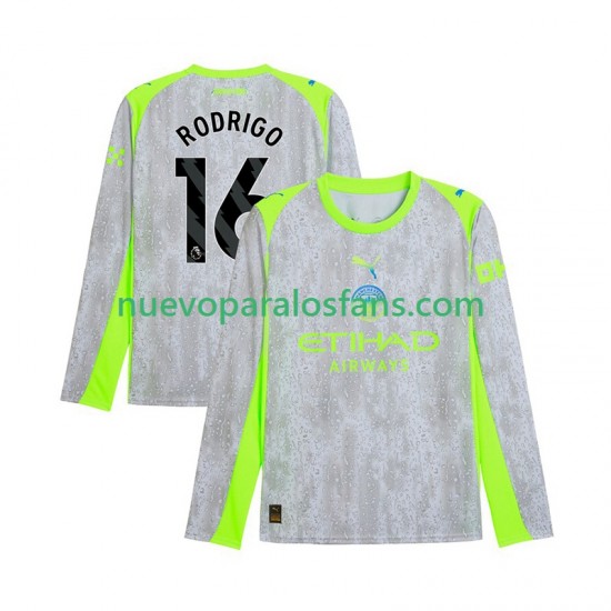 Camiseta de Fútbol Manchester City Rodrigo Hernandez 16 Hombre Tercera 2025-2026 Manga Larga