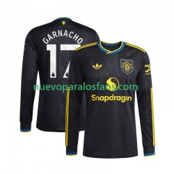 Camiseta de Fútbol Manchester United Alejandro Garnacho 17 Hombre Tercera 2025-2026 Manga Larga