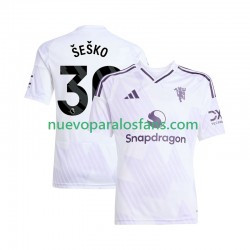 Camiseta de Fútbol Manchester United Benjamin Sesko 30 Hombre Exterior 2025-2026 Manga Corta