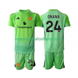 Camiseta de Fútbol Manchester United Andre Onana 24 Portero Niño Cuarto 2025-2026 Manga Corta