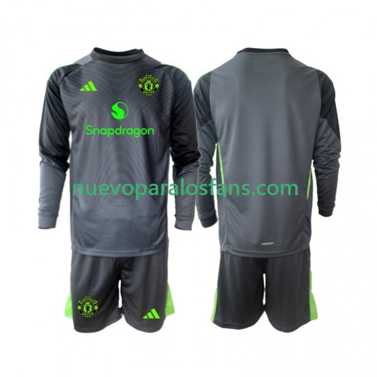 Camiseta de Fútbol Manchester United Portero Niño Exterior 2025-2026 Manga Larga