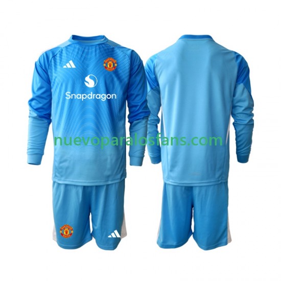 Camiseta de Fútbol Manchester United Portero Niño Casa 2025-2026 Manga Larga