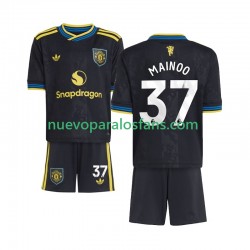 Camiseta de Fútbol Manchester United Kobbie Mainoo 37 Niño Tercera 2025-2026 Manga Corta