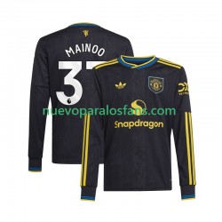 Camiseta de Fútbol Manchester United Kobbie Mainoo 37 Hombre Tercera 2025-2026 Manga Larga