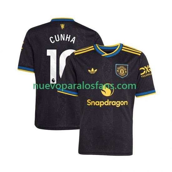 Camiseta de Fútbol Manchester United Matheus Cunha 10 Hombre Tercera 2025-2026 Manga Corta
