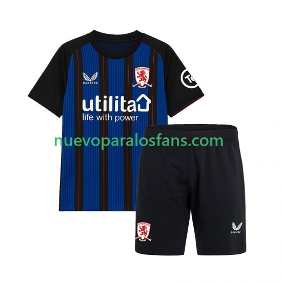Camiseta de Fútbol Middlesbrough Niño Exterior 2025-2026 Manga Corta