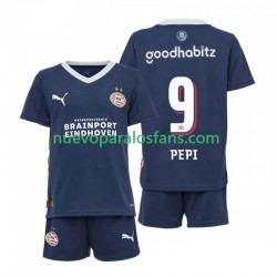 Camiseta de Fútbol PSV Eindhoven Ricardo Pepi 9 Niño Exterior 2025-2026 Manga Corta