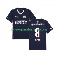 Camiseta de Fútbol PSV Eindhoven Sergino Dest 8 Hombre Exterior 2025-2026 Manga Corta