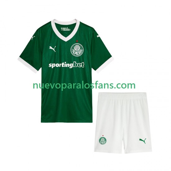 Camiseta de Fútbol Palmeiras Niño Casa 2025-2026 Manga Corta