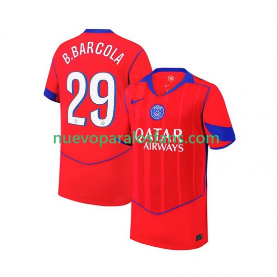 Camiseta de Fútbol Paris Saint-Germain Bradley Barcola 29 Hombre Tercera 2025-2026 Manga Corta