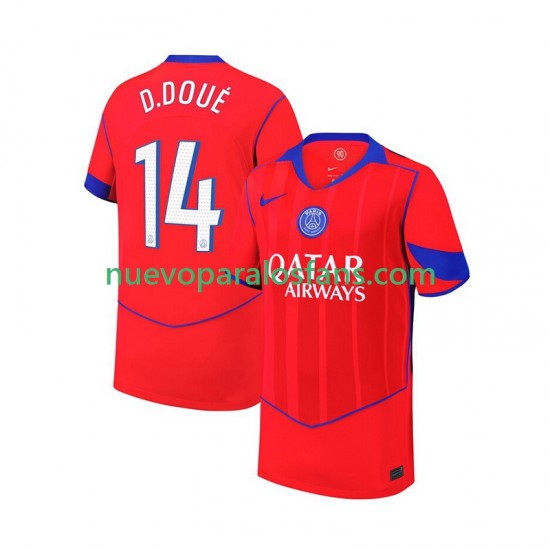 Camiseta de Fútbol Paris Saint-Germain Desire Doue 14 Hombre Tercera 2025-2026 Manga Corta