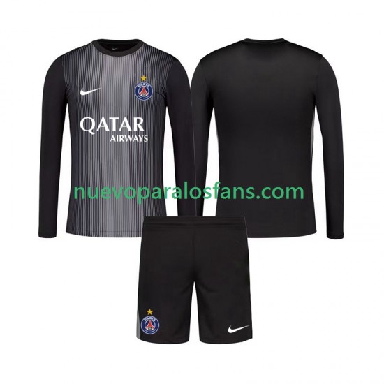 Camiseta de Fútbol Paris Saint-Germain Portero Niño Casa 2025-2026 Manga Larga