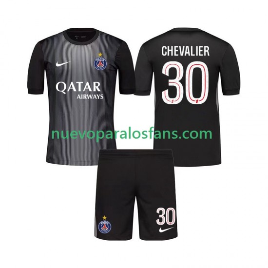 Camiseta de Fútbol Paris Saint-Germain Lucas Chevalier 30 Portero Niño Casa 2025-2026 Manga Corta