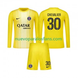 Camiseta de Fútbol Paris Saint-Germain Lucas Chevalier 30 Portero Niño Tercera 2025-2026 Manga Larga