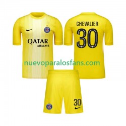 Camiseta de Fútbol Paris Saint-Germain Lucas Chevalier 30 Portero Niño Tercera 2025-2026 Manga Corta