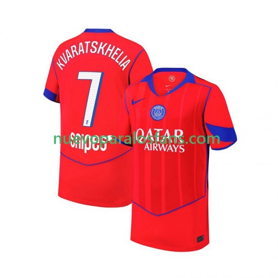 Camiseta de Fútbol Paris Saint-Germain Khvicha Kvaratskhelia 7 Hombre Tercera 2025-2026 Manga Corta