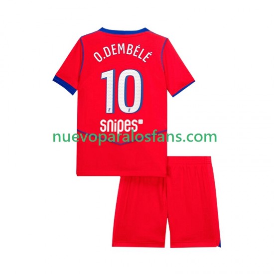 Camiseta de Fútbol Paris Saint-Germain Ousmane Dembele 10 Niño Tercera 2025-2026 Manga Corta
