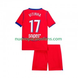 Camiseta de Fútbol Paris Saint-Germain Vitinha 17 Niño Tercera 2025-2026 Manga Corta