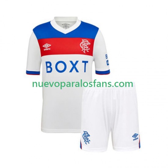 Camiseta de Fútbol Rangers Niño Exterior 2025-2026 Manga Corta