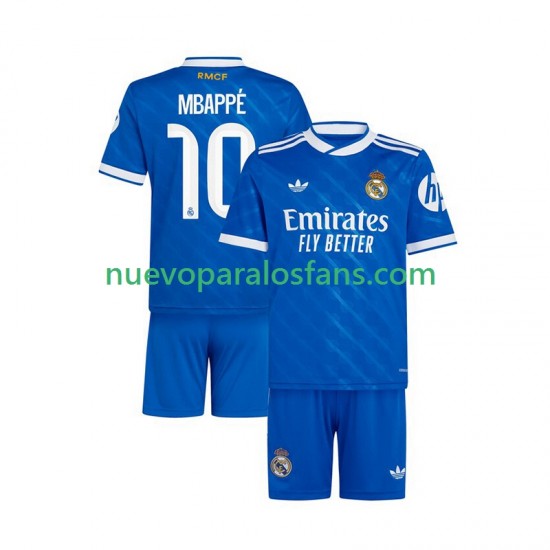 Camiseta de Fútbol Real Madrid Mbappé Kylian 10 Niño Tercera 2025-2026 Manga Corta