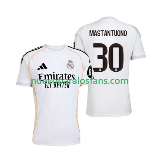 Camiseta de Fútbol Real Madrid Mastantuono 30 Hombre Casa 2025-2026 Manga Corta