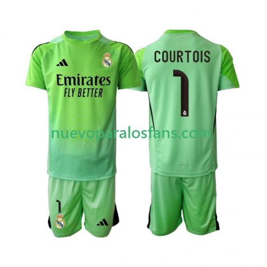 Camiseta de Fútbol Real Madrid Thibaut Courtois 1 Niño Exterior 2025-2026 Manga Corta