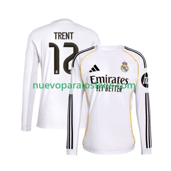 Camiseta de Fútbol Real Madrid Trent Alexander-Arnold 12 Hombre Casa 2025-2026 Manga Larga