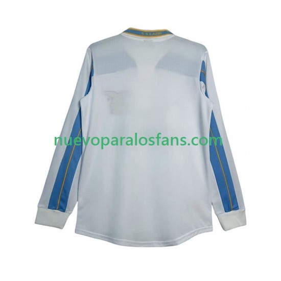 Camiseta de Fútbol SS Lazio 2000 Retro Hombre Exterior 1999 Manga Larga