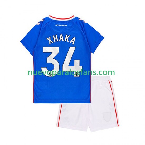 Camiseta de Fútbol Sunderland Granit Xhaka 34 Niño Exterior 2025-2026 Manga Corta