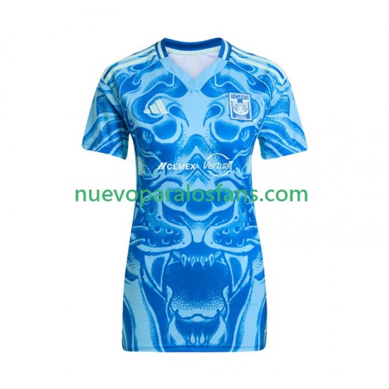 Camiseta de Fútbol Tigres UANL Mujer Exterior 2025-2026 Manga Corta