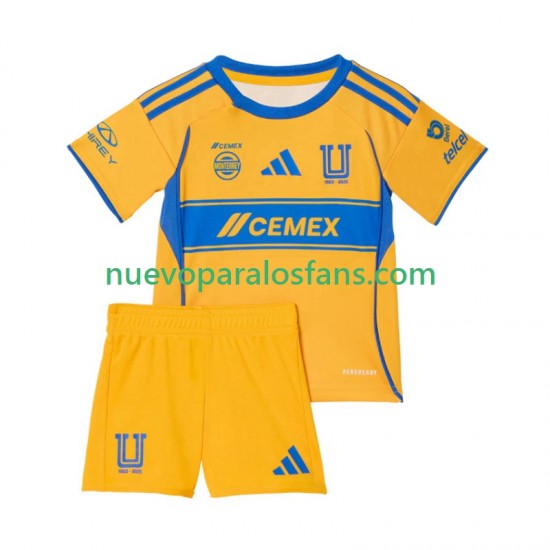 Camiseta de Fútbol Tigres UANL Niño Casa 2025-2026 Manga Corta