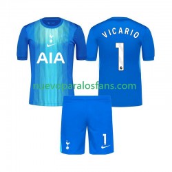 Camiseta de Fútbol Tottenham Hotspur Guglielmo Vicario 1 Portero Niño Exterior 2025-2026 Manga Corta