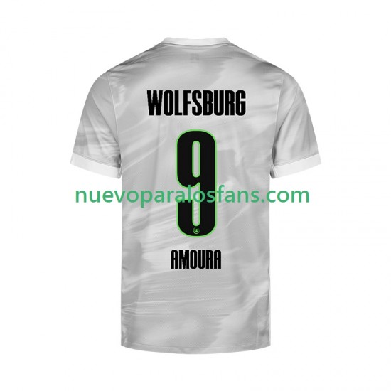 Camiseta de Fútbol VfL Wolfsburg Mohamed Amoura 9 Hombre Exterior 2025-2026 Manga Corta