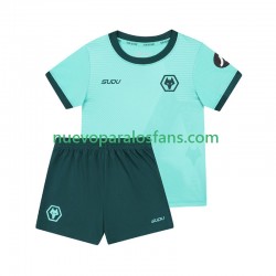 Camiseta de Fútbol Wolverhampton Wanderers Niño Exterior 2025-2026 Manga Corta