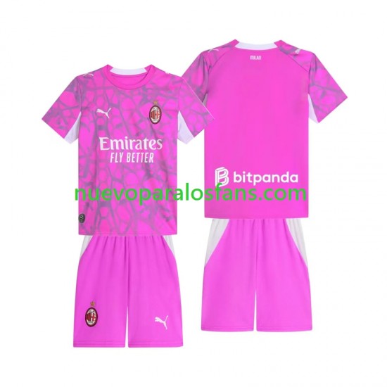 Camiseta de Fútbol AC Milan Portero Niño Exterior 2026-2027 Manga Corta